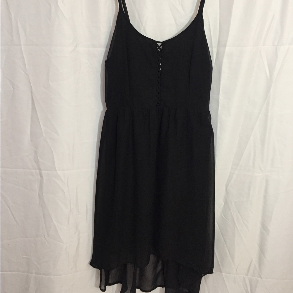 Black High Low Spaghetti Strap Dress